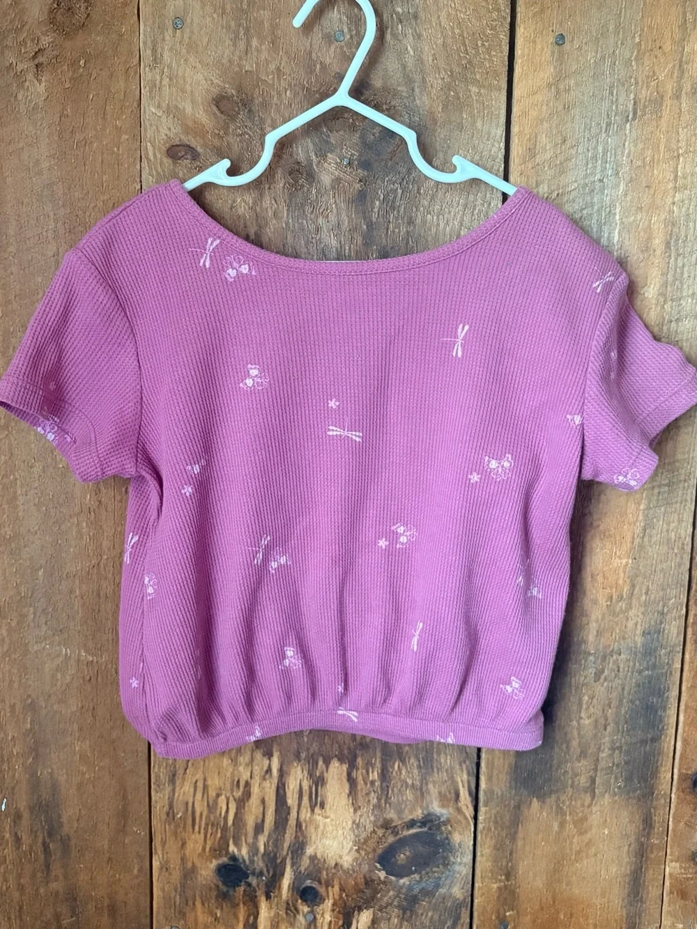 OshKosh B'gosh Mauve Short Sleeve Top with Tiny White Prints